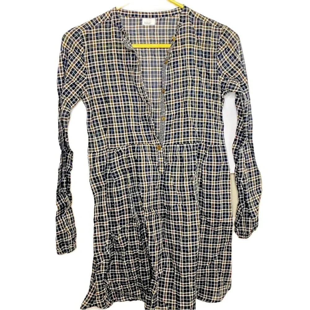NWOT Buho Gray Flannel Button Down Girls Size 8